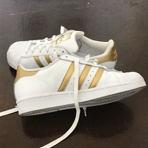 Adidas Superstar White and Gold